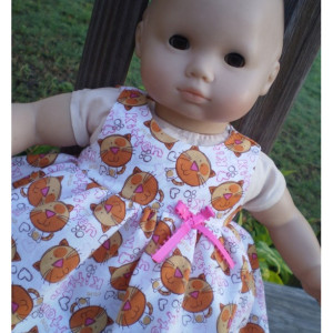 Bitty Baby Dress,Bitty Baby Underwear, Kitty Cat Doll Dress, American Girl Doll Dress, Bitty Baby Doll Clothes, Handmade Doll Clothes