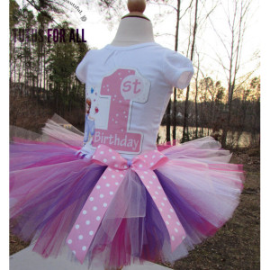 Pink and purple sofia the first first birthday tutu set