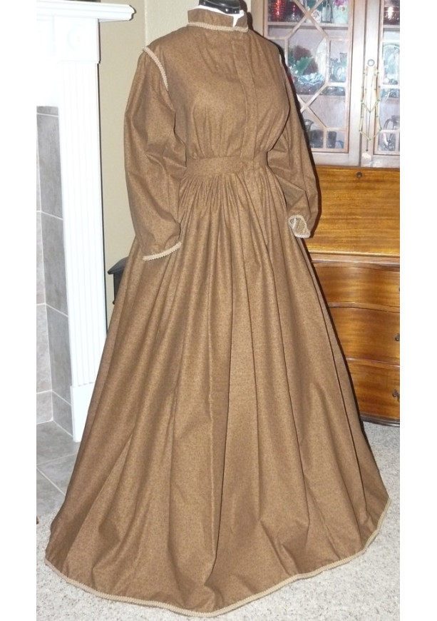 Civil War Reenactment Victorian Day Gown Prairie Nurse Dress Set Ladies CUSTOM Size 2-24
