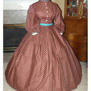Civil War Reenactment Victorian Day Gown Prairie Nurse Dress Set Ladies CUSTOM Clara Barton