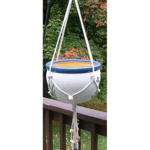 Knots and Beads 48 Inch Macrame Plant Hanger, 100% Cotton Rope