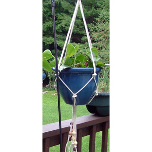 Knots and Beads 48 Inch Macrame Plant Hanger, 100% Cotton Rope