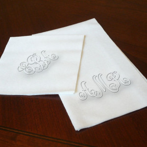 Monogrammed Paper Napkins & Guest Towels (RT14C / RT15A) - Embossed Napkins