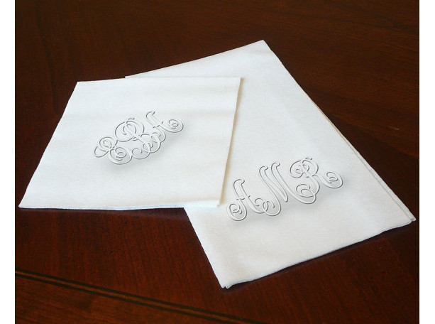 Monogrammed Paper Napkins & Guest Towels (RT14C / RT15A) - Embossed Napkins