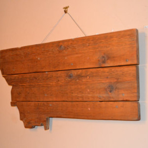 Montana State Sign made with Reclaimed Barn Wood
