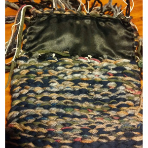 USA handmade woven loomed removable crossbody strap purse, clutch, multi colored, earthtones, free shipping, washable