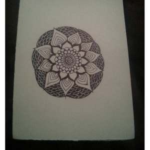 Flower Mandala hand drawn greeting cards - 3 pack