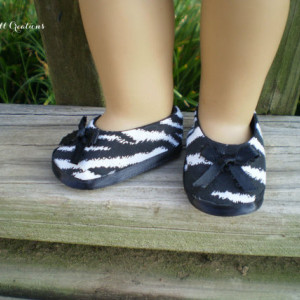 American Girl Doll Shoes & Underwear, 18" Doll Zebra Shoes, American Girl Doll Zebra Shoes, AG doll Shoes, Ready to Ship shoes, Handmade Doll Shoes