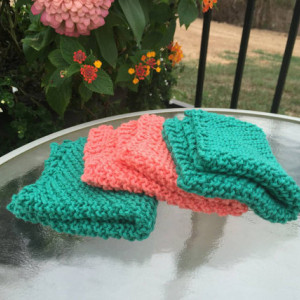 knit washcloths - set of three
