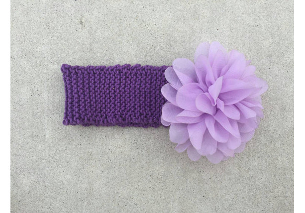 knit headband with flower - baby