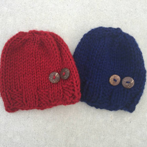 knit hat with buttons - baby