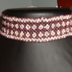 Purple Peyote Diamond Flower Pattern Lariat/Necklace/Belt