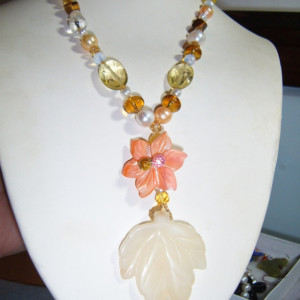 Lemon and Tangerine Spring Is Here Couture Creation Necklace