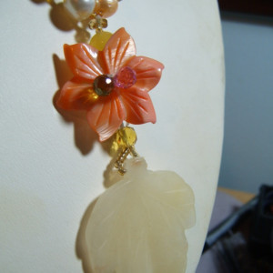 Lemon and Tangerine Spring Is Here Couture Creation Necklace