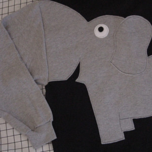 Elephant Trunk sleeve sweatshirt, sweater. jumper. unisex adult size XLarge, Black