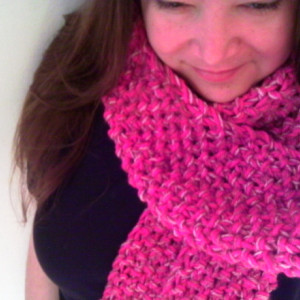 Bright Pink Knit Scarf - Bubble Gum Pink Scarf - Makes a Great Gift - Warm and Cozy Scarf