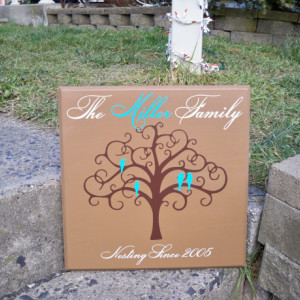 Personalized Family Tree Sign with Birds