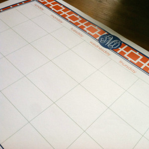 Square patterned, personalized desk calendar