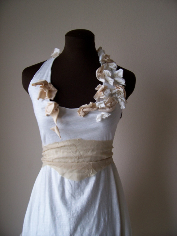 Simple Shabby Rustic Alternative Wedding Dress Made to Order Custom