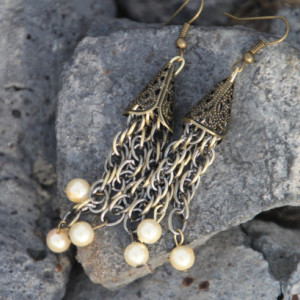 Vintage filagree necklace earring bracelet set.   OOAK