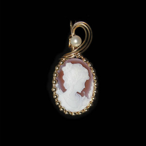 Young Woman Cameo 14kt Gold-filled Wire Wrapped Pendant