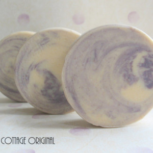 3 Round Bars of Goats Milk Soap - Raspberry Vanilla Soap - Cocoa Butter Soap 