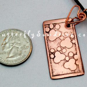 OOAK Etched Copper Pawprints Choker - Fur Babies Collection