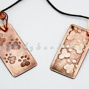Etched Copper Pawprints OOAK Choker - Fur Babies Collection