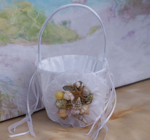 Seashell/Beach/ Wedding Flower Girl Basket