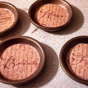 Family, Love, Bounty, and Hope Bronze Ceramic Coasters