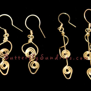 Handmade Brass Tendril Earrings - Tendrils of the Vine Collection