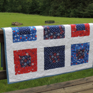 Patriotic Quilt for Baby Boy or Girl Red White and Blue