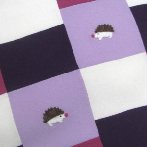 Cashmere Baby Blanket - Hedgehogs appliques - Made to Order - patchwork quilt made from upcycled cashmere sweaters - great baby gift