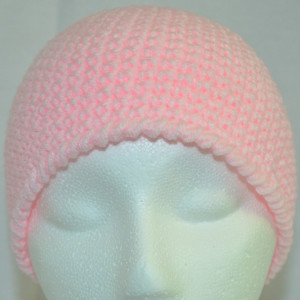 Handmade Pink Crochet Beanie  , Woman / Teen / Tween Beanie   b105