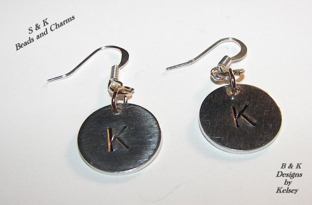 Personalized custom hand  stamped, earrings.