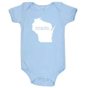 Wisconsin 'Made.' Cotton One Piece Bodysuit - Infant Girl and Boy