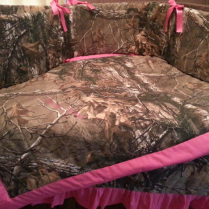 SPECIAL*****Camo**** 3 piece crib set-***SALE*****Custom made to order- you choose your camo pattern