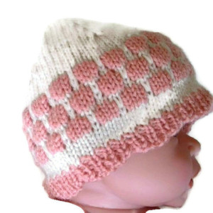 Newborn gift .Cashmere / Wool -  Baby Girl / Infant  / Preemie -  Natural White -Beanie / Hat.