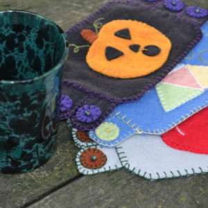 Coffee Coaster, Handmade Mug Rug, Penny Rugs.holiday decor, teacher gift  PICK and 3
