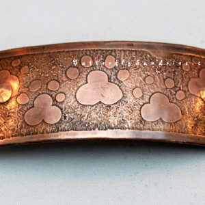 60mm Handmade Etched Copper Paw Print French Hair Barrette - Fur Babies Collection