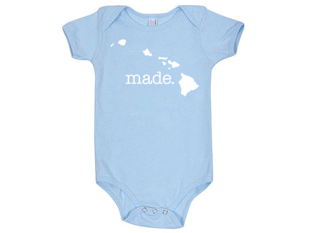 Hawaii 'Made.' Cotton One Piece Bodysuit- Infant Girl and Boy