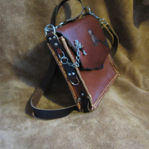 Rustic Owl Maple Brown Leather Purse Handmade