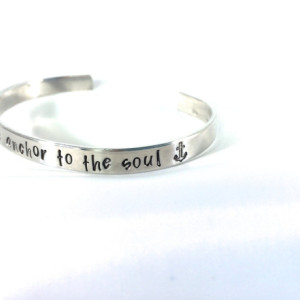 Hope is the Anchor to the Soul Hand Stamped Cuff Bracelet