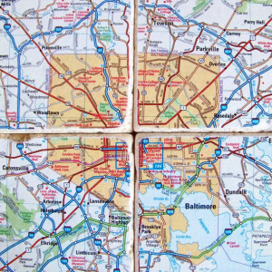 Baltimore Map Coasters