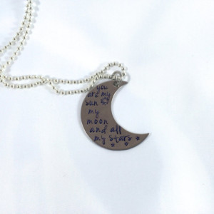 Sun, Moon, and Stars Hand Stamped Moon