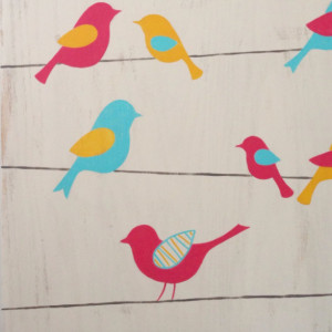 Birds on a Wire - Bird Nursery Art - Woodland Nursery - Wood Wall Art - Girl's Wall Art - Birds on Wood - Rustic Nursery Decor - Whimsical