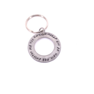 Thank you for raising the man of my dreams Hand Stamped Washer Keychain