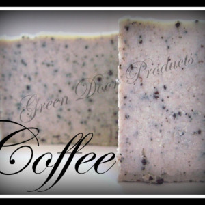Coffee Exfoliating Bar Soap Handmade Cold Process Soap Unscented with Fresh Ground Coffee Kitchen Soap Tallow Olive Castor Oil