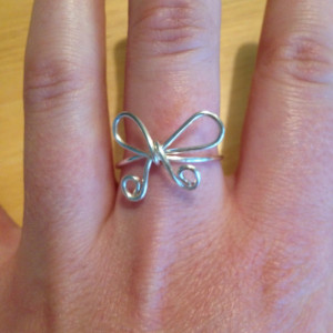Bow Ring, Silver Bow Ring, Wire Bow Ring, Bow Jewelry, Silver Bow Jewelry, Wire Bow Jewelry