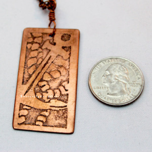 Copper Anchor Pendant on Copper Chain- Etched Pendant - Sirens and Sailors Collection